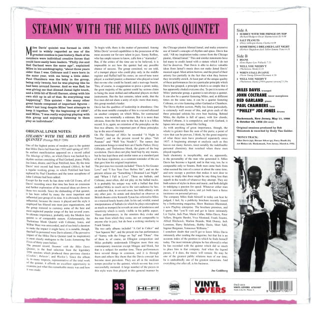 Miles Davis Quintet - Steamin' With... EU MINT - obrazek 2