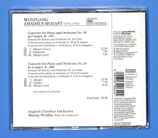 Mozart - Murray Perahia, English Orchestra EU 5- - obrazek 2