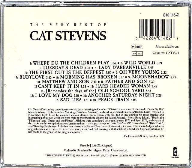 Cat Stevens - The Very Best Of Cat Stevens EU 4 - obrazek 2