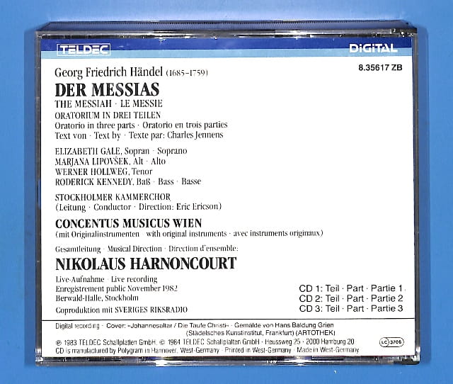 Handel - Messiah - Harnoncourt 3CD BOX EU 4 - obrazek 2