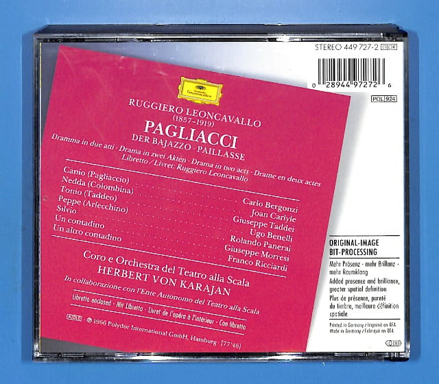 Leoncavallo - Pagliacci - Karajan EU 5- - obrazek 2