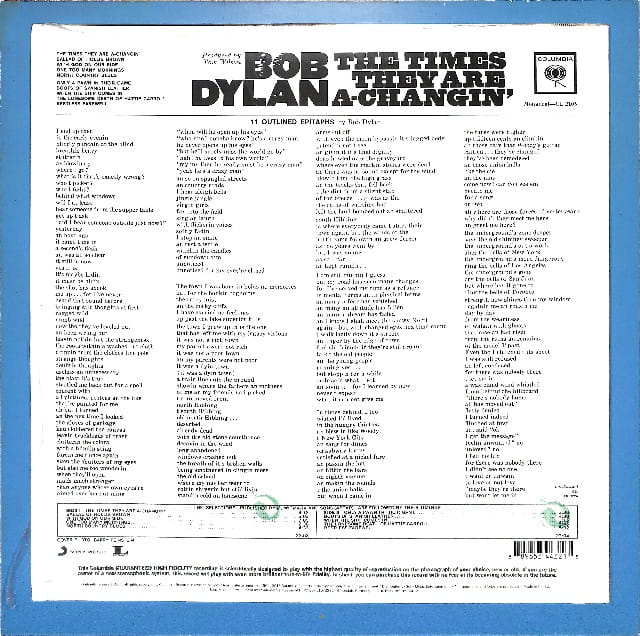 Bob Dylan - The Times They Are A-Changin' EU VG- - obrazek 2