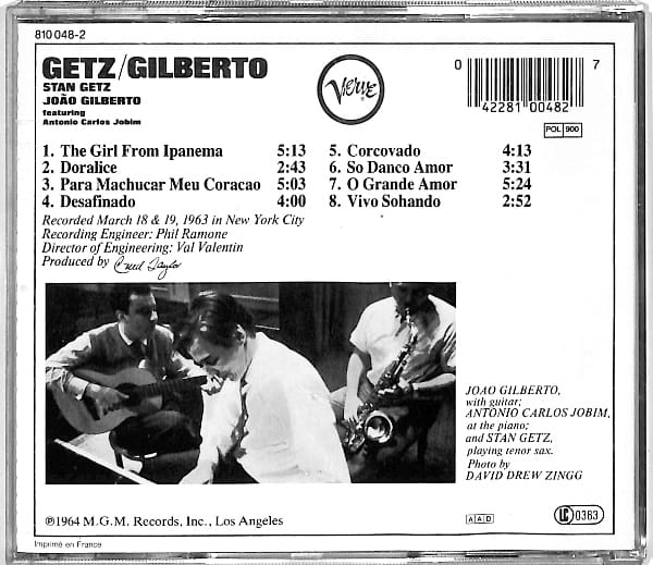 Stan Getz Joao Gilberto - Getz / Gilberto EU 3+ - obrazek 2
