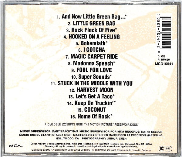 Various - Reservoir Dogs (OST) EU 3+ - obrazek 2