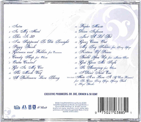 50 Cent - The Massacre EU 3 – płyta CD, okładka tył