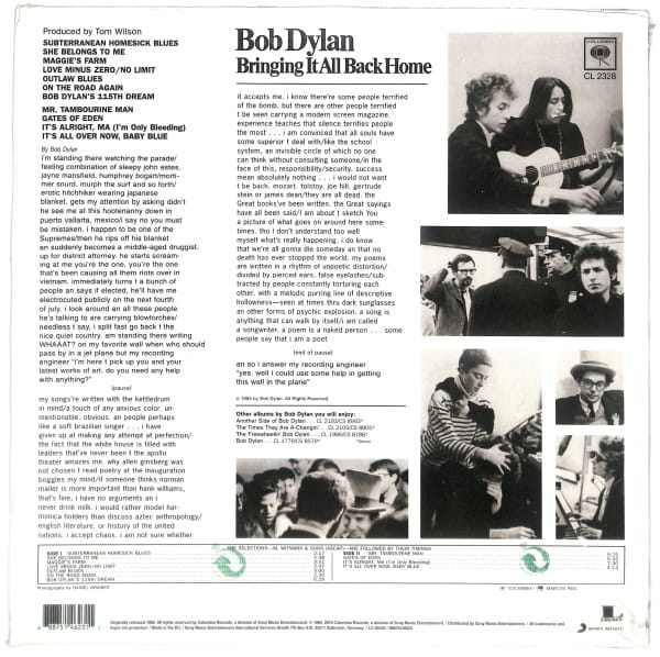 Bob Dylan - Bringing It All Back Home EU VG+ - obrazek 2