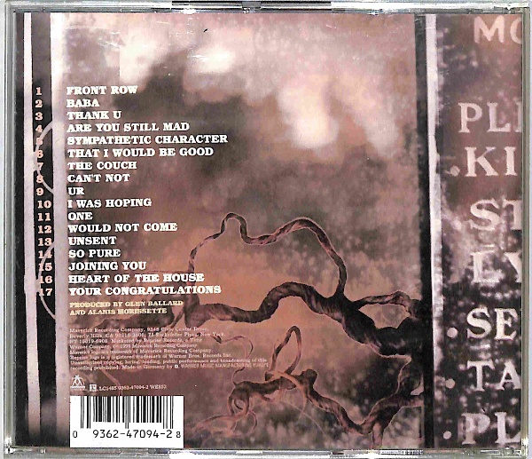 Alanis Morissette - Supposed Former Infatuation Junkie EU 4 – płyta CD, okładka tył