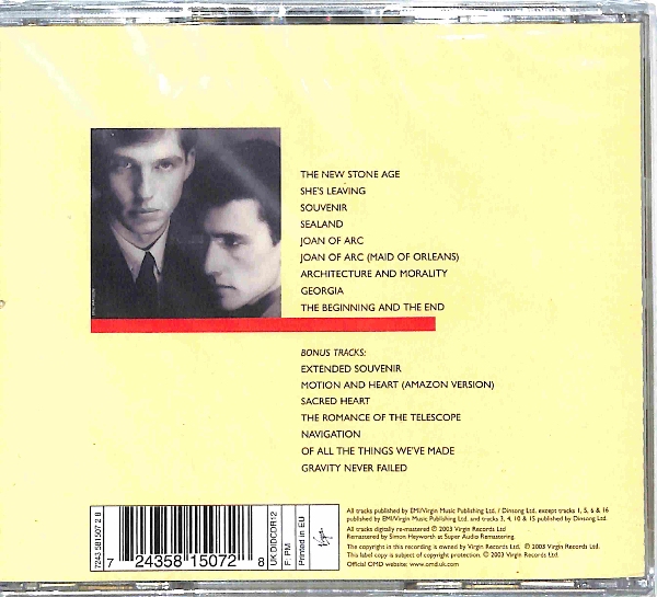 Orchestral Manoeuvres In The Dark - Architecture & Morality EU NEW – płyta CD, okładka tył
