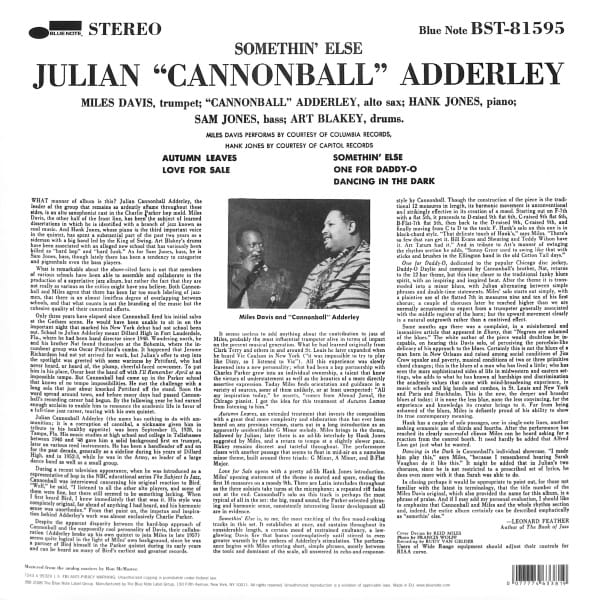 Cannonball Adderley - Somethin' Else EU NEW - obrazek 2