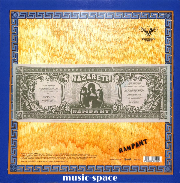 Nazareth - Rampant EU NEW – płyta winylowa, okładka tył
