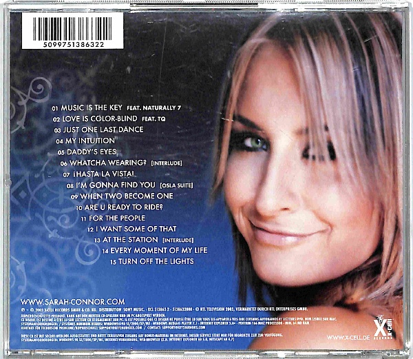 Sarah Connor - Key To My Soul EU 3+ – płyta CD, okładka tył